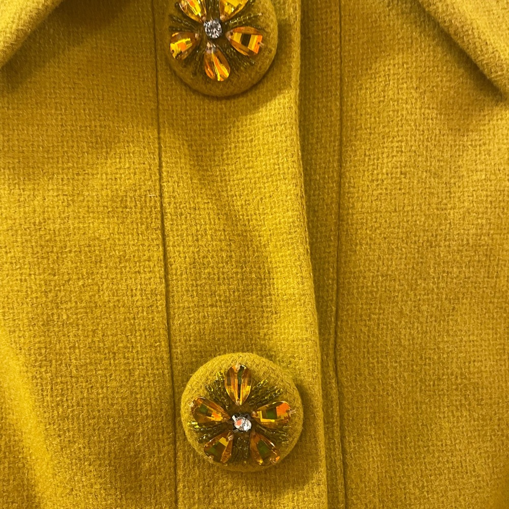 Elegant Mustard Yellow Cape Jacket